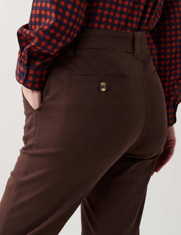 Pantalon chino stretch (chocolat)
