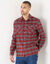 Flanel overhemd met geruite ruit (bordeaux / grijs)