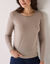 Warm T-shirt met lange mouwen van wolmix (lichttaupe)