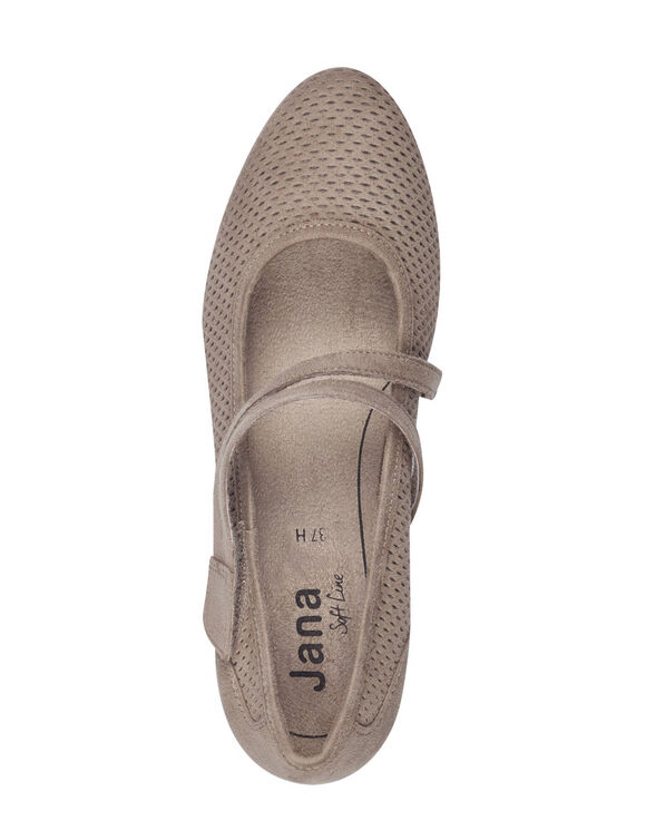 Getextureerde pumps met hakje (taupe)