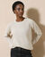 Pull col rond maille anglaise (beige chin&eacute;)