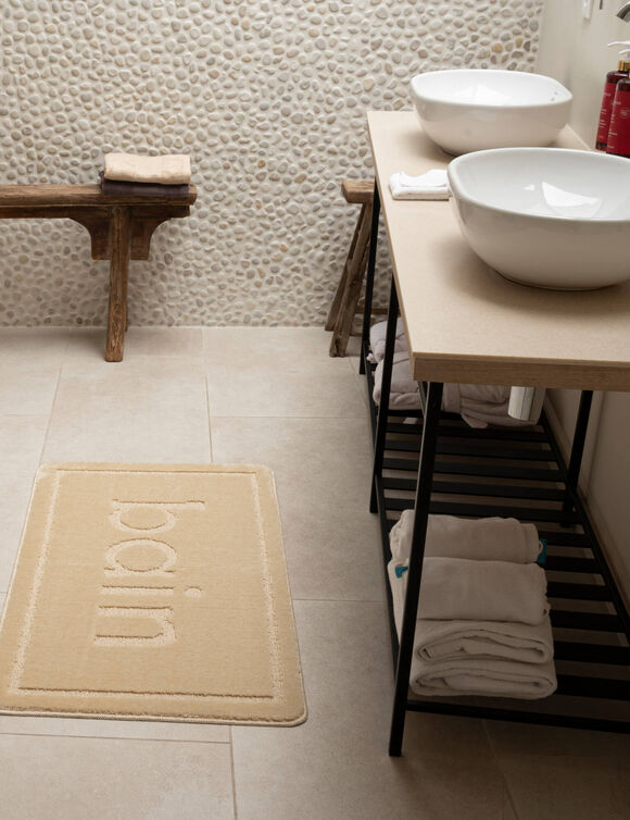 Tapis de bain motif "bain" (sable)