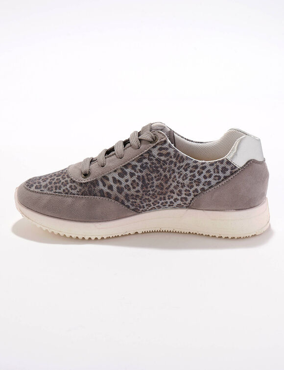 Baskets lacées spécial pieds sensibles en tissu extensible - irisé (gris)