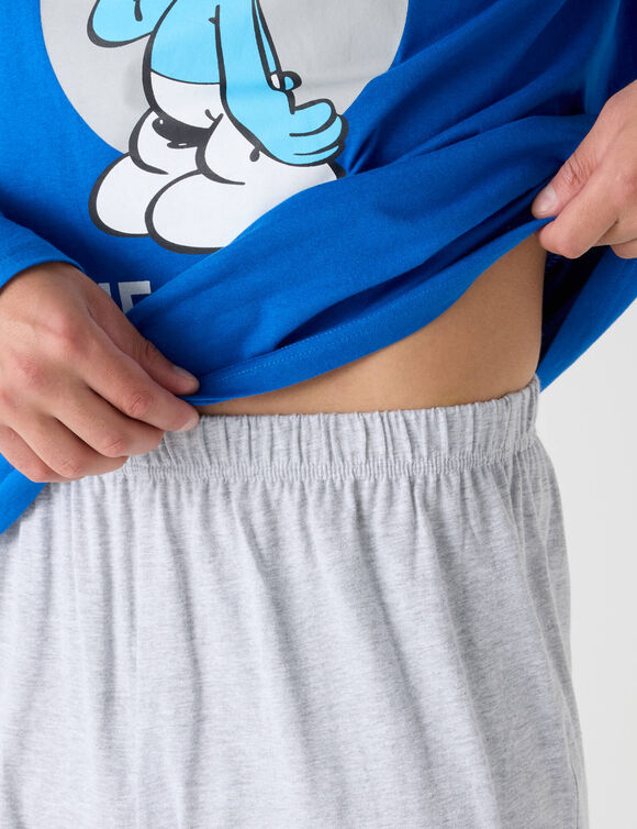 Pyjama pantalon manches longues Schtroumpfs&reg; (bleu / gris)