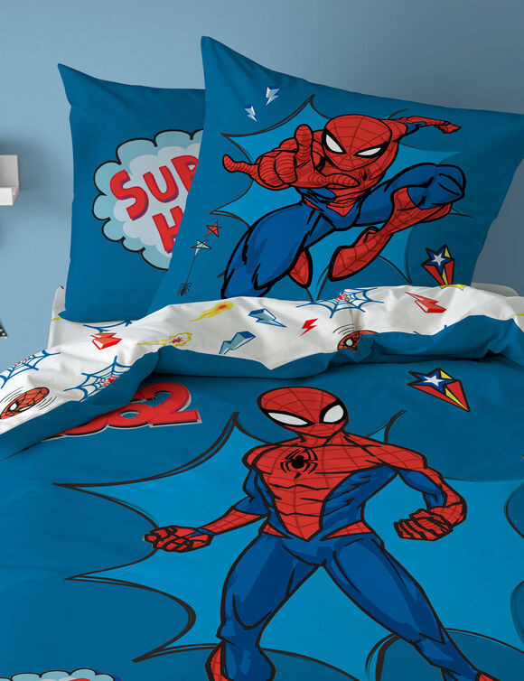 Bedlinnenset Spiderman super hero - katoen (blauw)