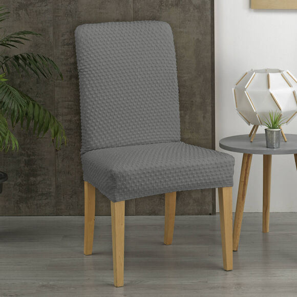 Housse gaufr&eacute;e bi-extensible sp&eacute;cial chaise (gris)