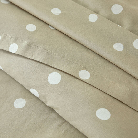 Bedlinnen Alba met stippenprint - in katoen (beige)