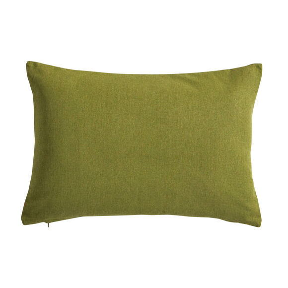 Coussin rectangulaire rayé (naturel / orange / vert)