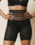 Modellerend pantybroekje in tricot en tule - intense steun (zwart)