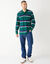 Gestreepte polo in piquétricot, lange mouwen (flessengroen)