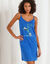 Nuisette coton fines bretelles motif « panda » (bleu dur)