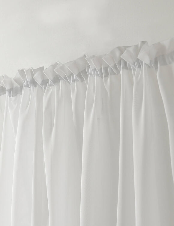 Panneau voile uni finition galon fronceur (blanc)