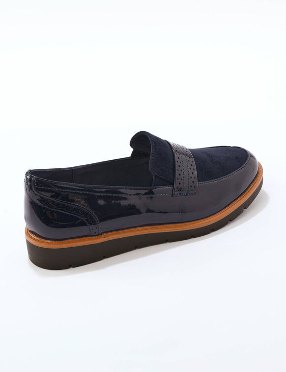 Platte ballerina's in microvezel (marine)