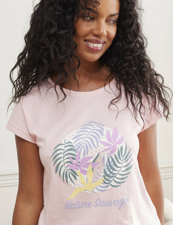T-shirt met korte mouwen "Nature Sauvage" (roze)