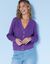 Vest met knoopsluiting, pareltricot (paars)