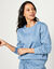 Sweater in molton (jeansblauw)