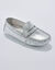 Mocassins in leer (zilverkleurig)