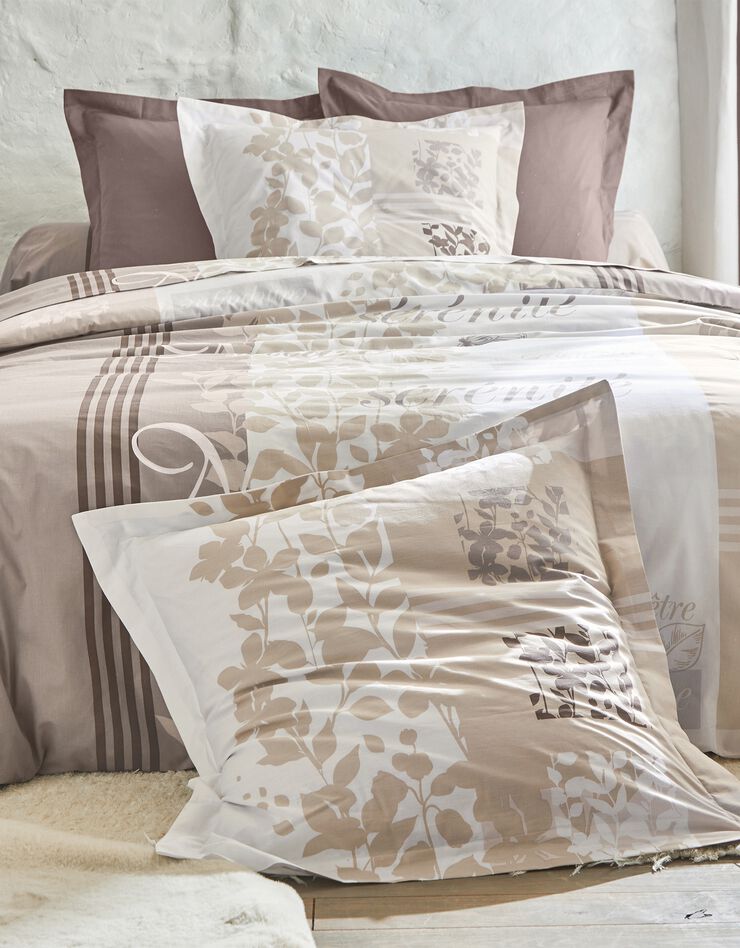 Bedlinnen Séverine in katoen met natuurprint (beige)