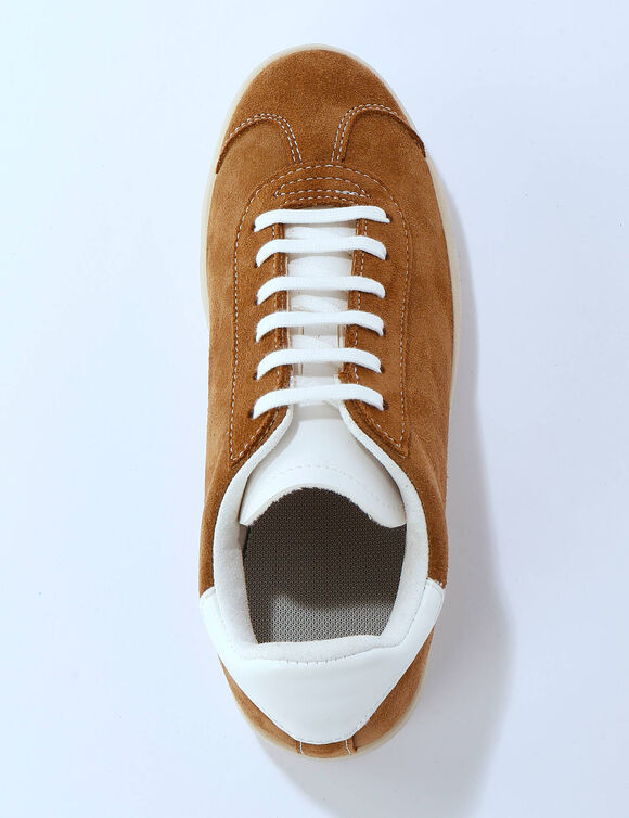 Baskets vintage cro&ucirc;te de cuir color&eacute;es (taupe)