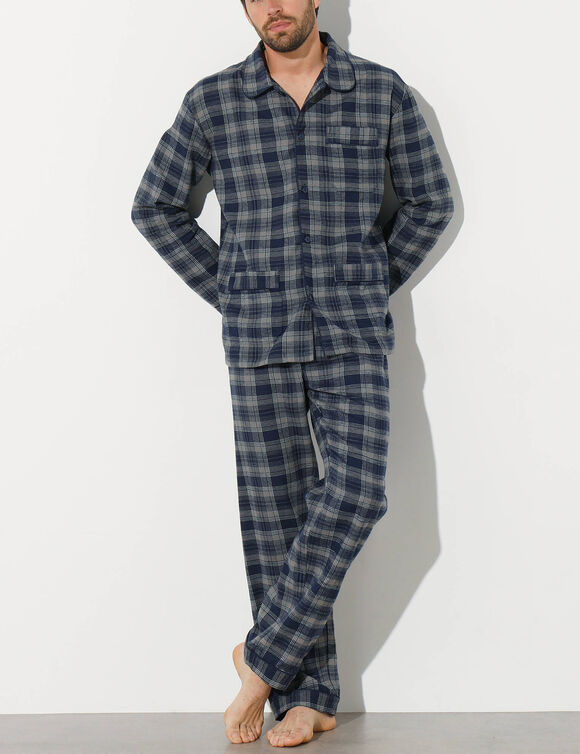 Pyjama carreaux en flanelle (gris)