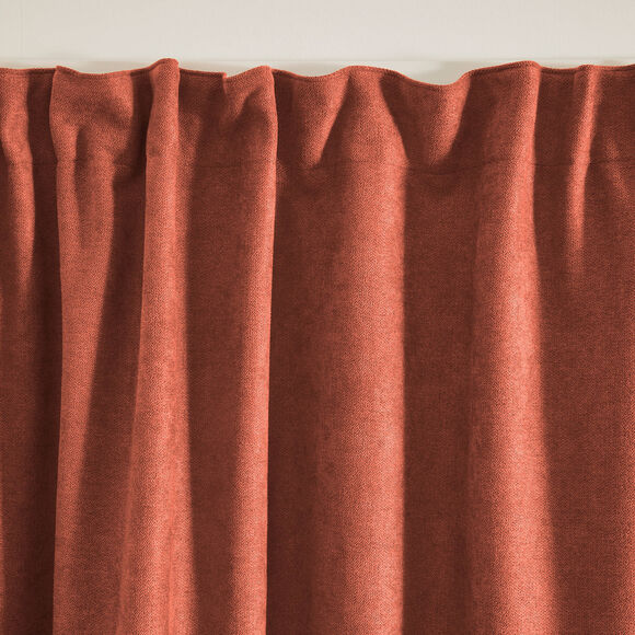 Rideau occultant et isolant finition galon fronceur (terracotta)