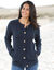 Cardigan in fantasietricot met knoopsluiting  (marine)