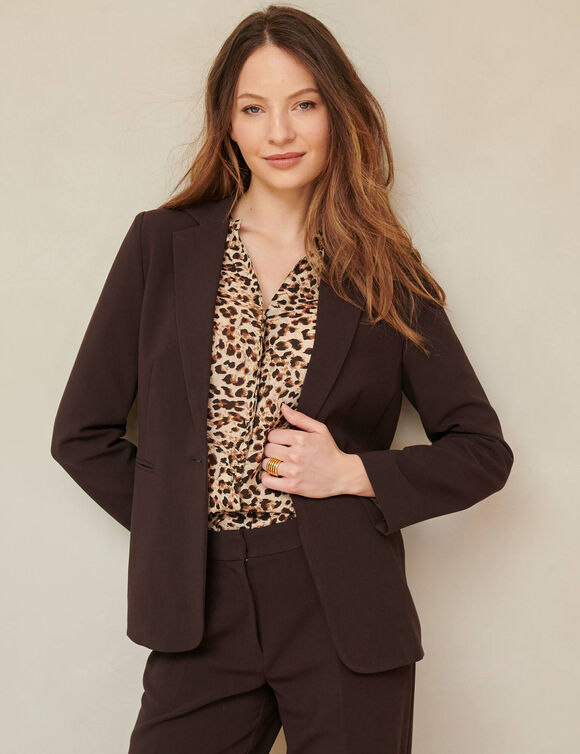 Veste blazer fluide, manches longues (chocolat)