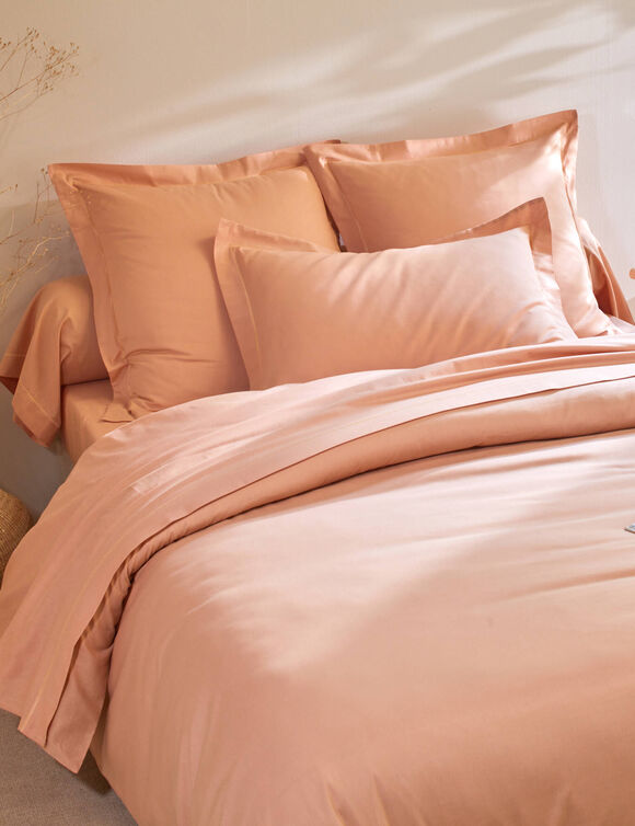 Linge de lit uni coton  (melon)