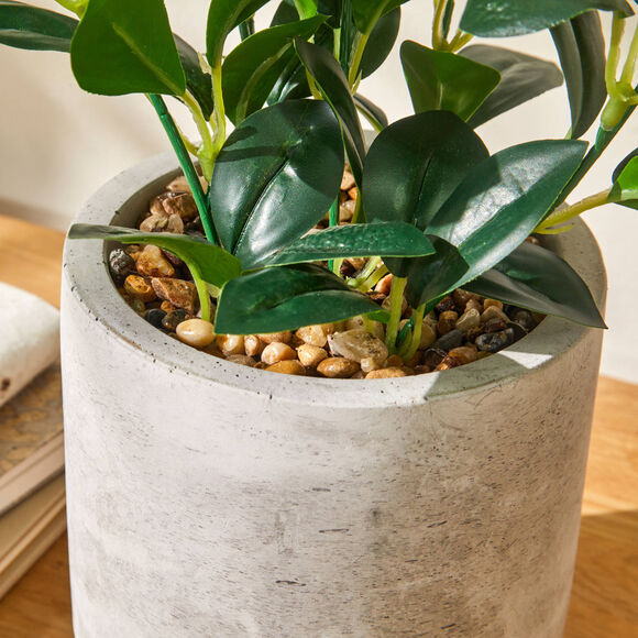 Plante artificielle en pot (gris)