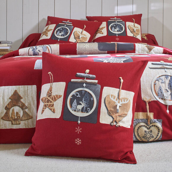 Linge de lit Chalet flanelle (rouge)
