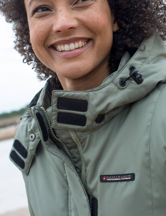 Parka imperméable doublée polaire unie (vert amande)