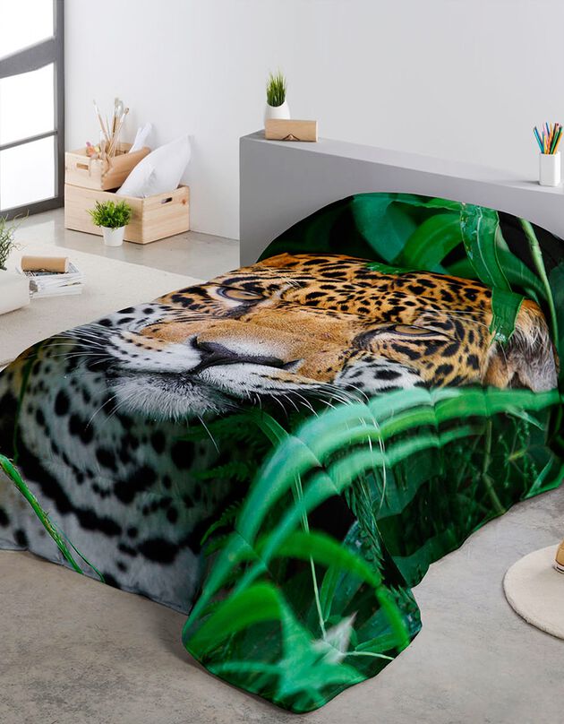 Dekbed in microvezel met fotoprint Panter 200g/m2 (groen)