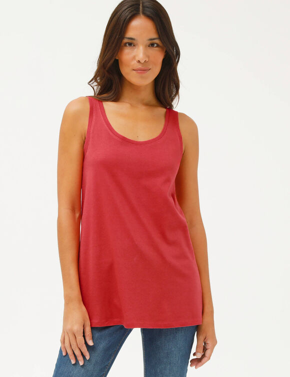 D&eacute;bardeur uni col rond, coton biologique(**) (corail)