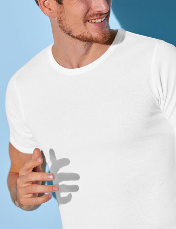 Tee-shirt sous-v&ecirc;tement homme col rond - lot de 6 (blanc)