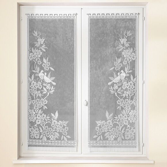 Vitrage droit Colombes - paire (blanc)