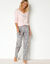 Katoenen pyjama met lange mouwen en rozenprint (grijs / roze)