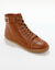 Sneakers met hoge schacht, rits en goudkleurige gesp (karamel)