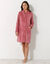 Kamerjas in fleecetricot met sjaalkraag - 95 cm lang (roze)