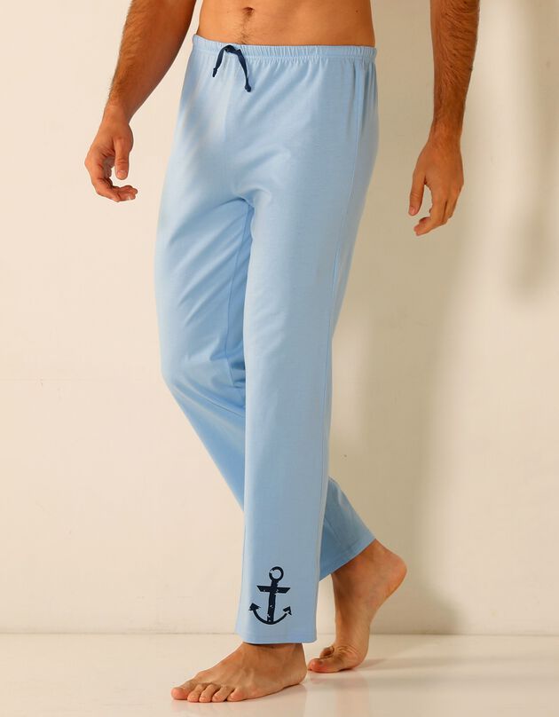 Pantalon pyjama coton bleu ciel (bleu ciel)