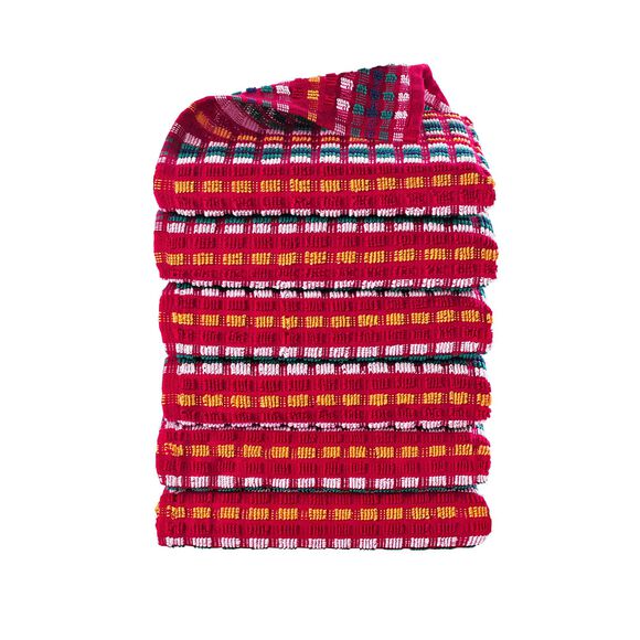 Handdoek in badstof, groot formaat, met rode fond - Sets (rood)