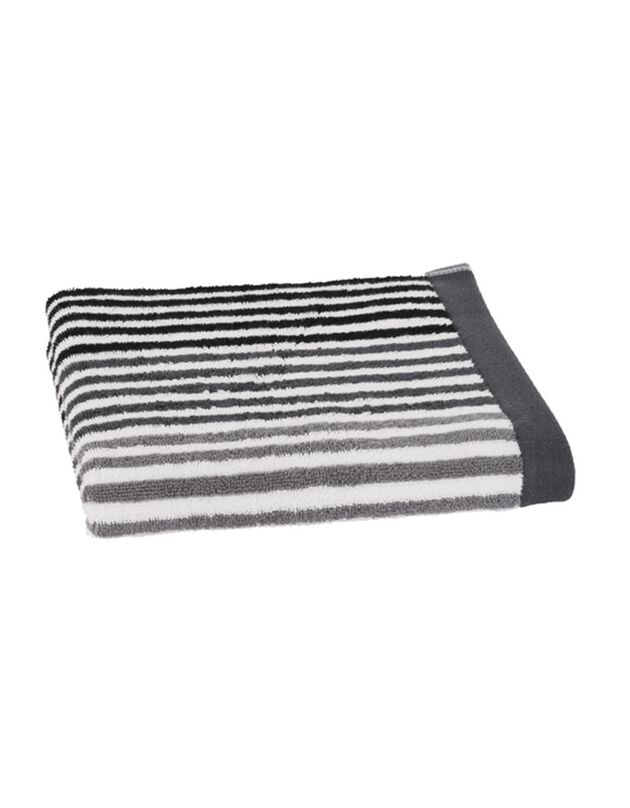 Handdoek in katoenen badstof, camaïeustrepen - 500g/m2 (grijs)