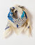 Foulard imprimé papillon voile de coton (écru / bleu)