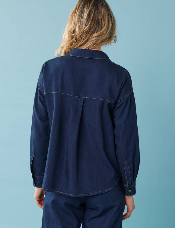 Chemise en denim Sp&eacute;cial Petite, coupe loose  (brut)