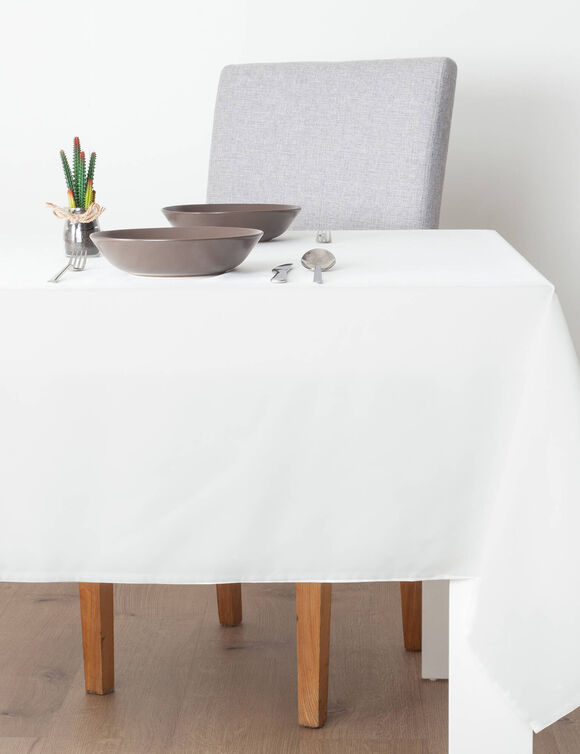 Nappe unie toucher peau de pêche (blanc cassé)