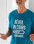 Maxi T-shirt pyjama imprim&eacute; "r&eacute;veil en cours" (bleu canard)