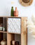 Cube de rangement pliable, tissu tufté (beige)