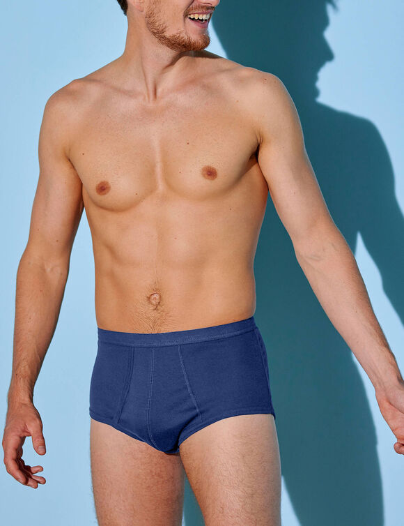 Slip ouvert taille haute - lot de 3 (marine)
