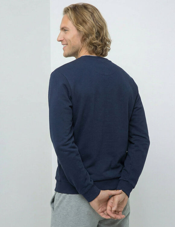 Sweat molleton col rond (marine)