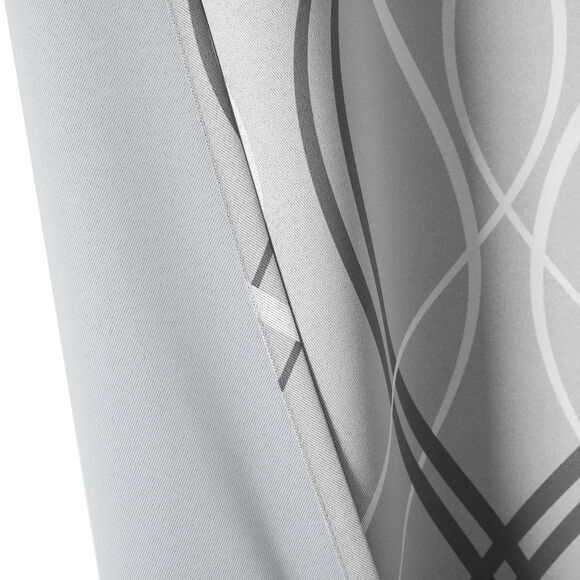 Verduisterend gordijn met golvende motieven (grijs)