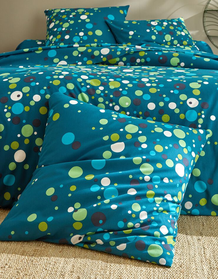 Linge de lit Pétillant coton  (bleu paon)